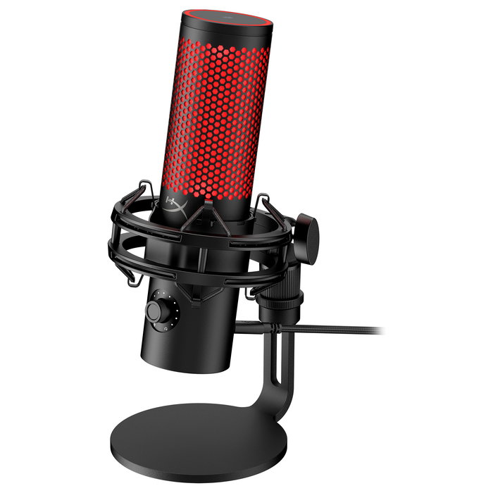 HyperX QuadCast 2 Micrófono USB para Streaming, Podcast y Gaming, Negro, Cardioide/Bidireccional/Omnidireccional, 24-bit, con filtro antipop