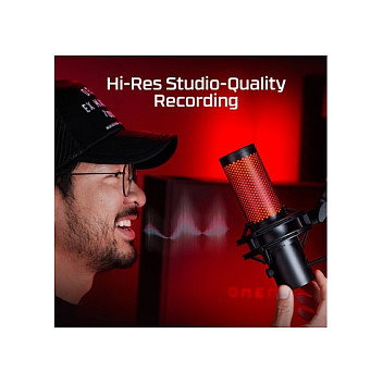 HyperX QuadCast 2 Micrófono USB para Streaming, Podcast y Gaming, Negro, Cardioide/Bidireccional/Omnidireccional, 24-bit, con filtro antipop