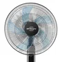 Orbegozo SF 0346 Ventilador de Pie 45 cm Negro/Plata, 5 Aspas, 3 Velocidades y Modos, Oscilante, Mando a Distancia, Temporizador 7.5h, Altura Ajustable 150 cm