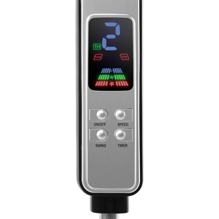 Orbegozo SF 0346 Ventilador de Pie 45 cm Negro/Plata, 5 Aspas, 3 Velocidades y Modos, Oscilante, Mando a Distancia, Temporizador 7.5h, Altura Ajustable 150 cm