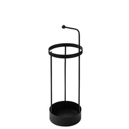 Aberto Design 004 Paragüero Metálico Negro para Entrada y Pasillo, Elegante y Duradero, 22 x 22 x 67 cm