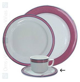 Maroc Platillo de Té Burdeos (Set de 6) en Porcelana