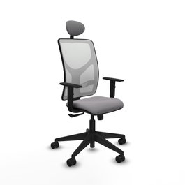 PIQUERAS Y CRESPO Silla de oficina Motilla con mecanismo Sincro, Gris y Blanco
