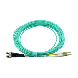 BlueOptics Cable de parcheo de fibra óptica LC/ST MM OM3 aqua 0,5m