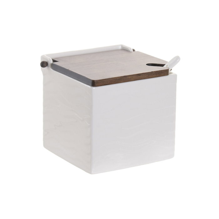 DKD Home Decor Salero de Porcelana y Bambú Blanco PENGJIA 25 DKD Home Decor Salero de Porcelana y Bambú Blanco PENGJIA 25