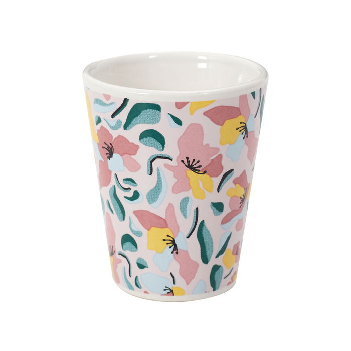 Home Deco Factory Vaso Espresso 70 Ml Flores Azul Marrón Rosa Home Deco
