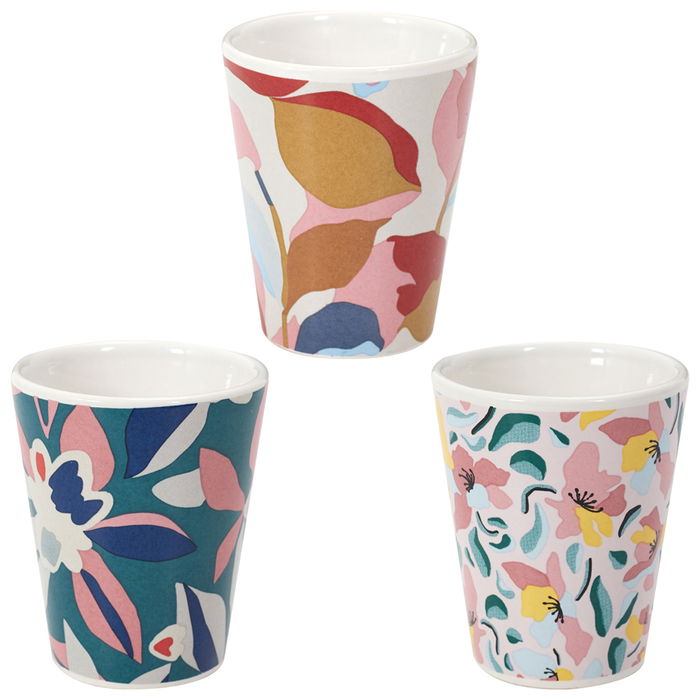 Home Deco Factory Vaso Espresso 70 Ml Flores Azul Marrón Rosa Home Deco