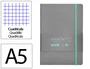 Antartik Cuaderno A5 Tapa Blanda Hojas Cuadriculadas 80 Hojas 80gr FSC Gris y Turquesa