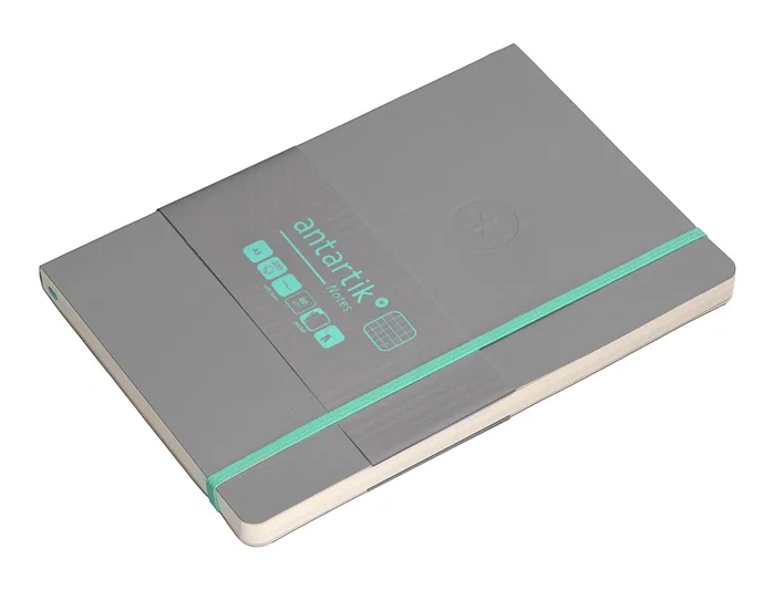 Antartik Cuaderno A5 Tapa Blanda Hojas Cuadriculadas 80 Hojas 80gr FSC Gris y Turquesa
