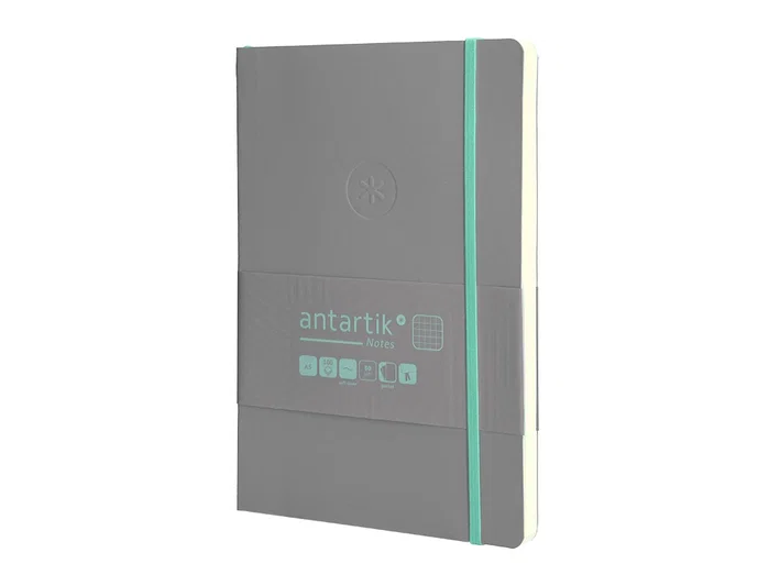 Antartik Cuaderno A5 Tapa Blanda Hojas Cuadriculadas 80 Hojas 80gr FSC Gris y Turquesa