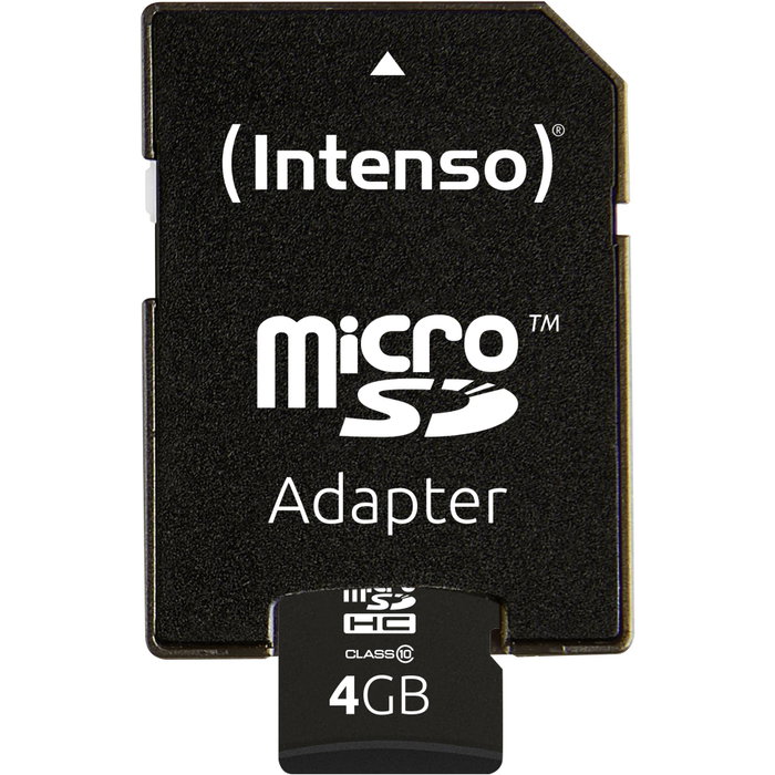 Intenso MicroSDHC 4 GB Clase 10 con Adaptador
