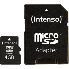 Intenso MicroSDHC 4 GB Clase 10 con Adaptador