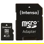 Intenso 3413450 Tarjeta MicroSDHC de 4GB Clase 10 25MB/s con Adaptador SD