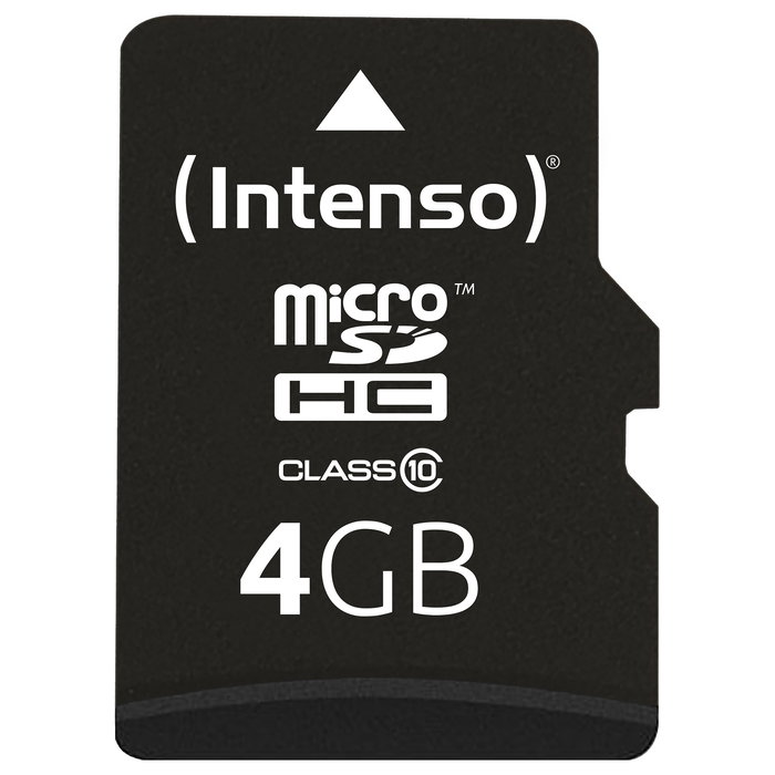 Intenso 3413450 Tarjeta MicroSDHC de 4GB Clase 10 25MB/s con Adaptador SD