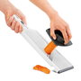 Metaltex Cortador de Verduras Slice-Six, con 6 Cuchillas de Acero Inoxidable (1-6 mm), Mango Ergonómico, Base Antideslizante, 32 x 12 x 3.5 cm