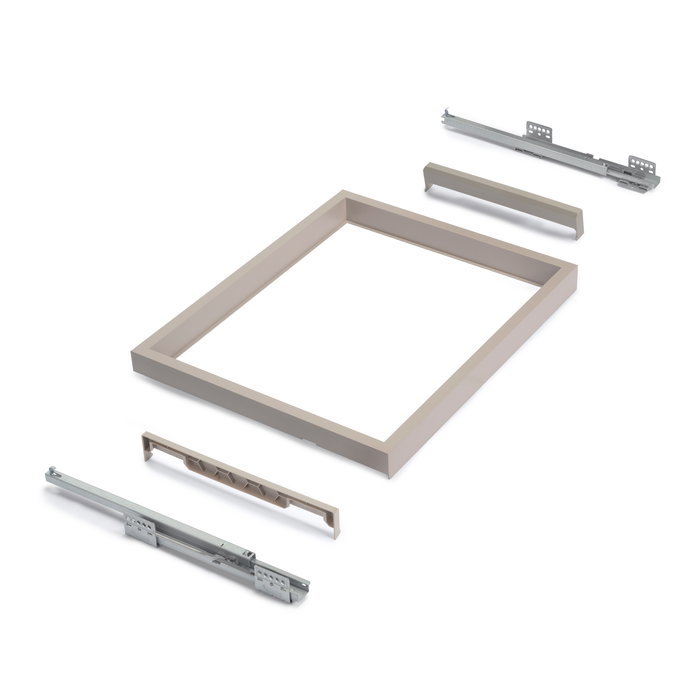 Emuca Kit de zapatero metálico y bastidor de guías con cierre suave para armario, regulable, módulo 600mm, Gris piedra