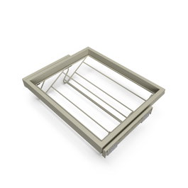 Emuca Kit de zapatero metálico y bastidor de guías con cierre suave para armario, regulable, módulo 600mm, Gris piedra