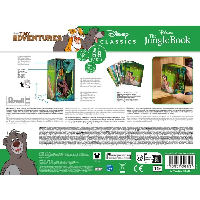 Revell REV4009803005355 - Kit de Construcción Book Nook DIY 3D Tiny Adventures Disney El Libro de la Selva con LED