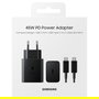 Samsung Cargador Rápido 45W Super Fast Charging 2.0 con Cable USB-C 1.8m Negro - EP-T4510