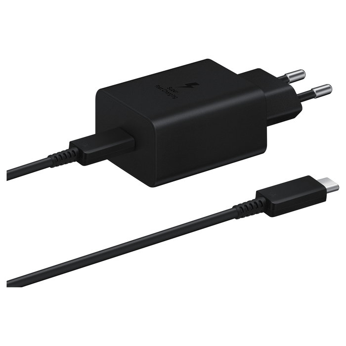 Samsung Cargador Rápido 45W Super Fast Charging 2.0 con Cable USB-C 1.8m Negro - EP-T4510