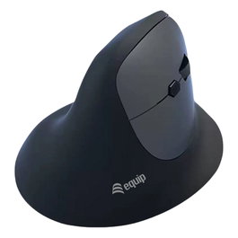 EQUIP DM Ratón Ergonómico Inalámbrico 2.4GHz + Bluetooth, 6 Botones, Para Diestros, Color Negro