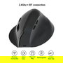 EQUIP DM Ratón Ergonómico Inalámbrico 2.4GHz + Bluetooth, 6 Botones, Para Diestros, Color Negro