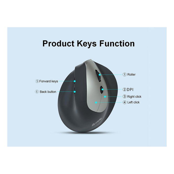 EQUIP DM Ratón Ergonómico Inalámbrico 2.4GHz + Bluetooth, 6 Botones, Para Diestros, Color Negro EQUIP DM Ratón Ergonómico Inalámbrico 2.4GHz + Bluetooth, 6 Botones, Para Diestros, Color Negro