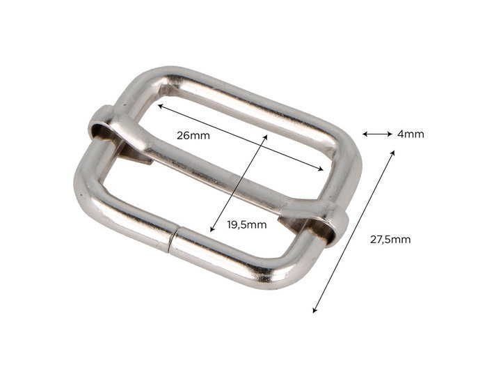 Innspiro Hebilla Corredera Rectangular de Hierro Níquel 26 mm (5 unidades)