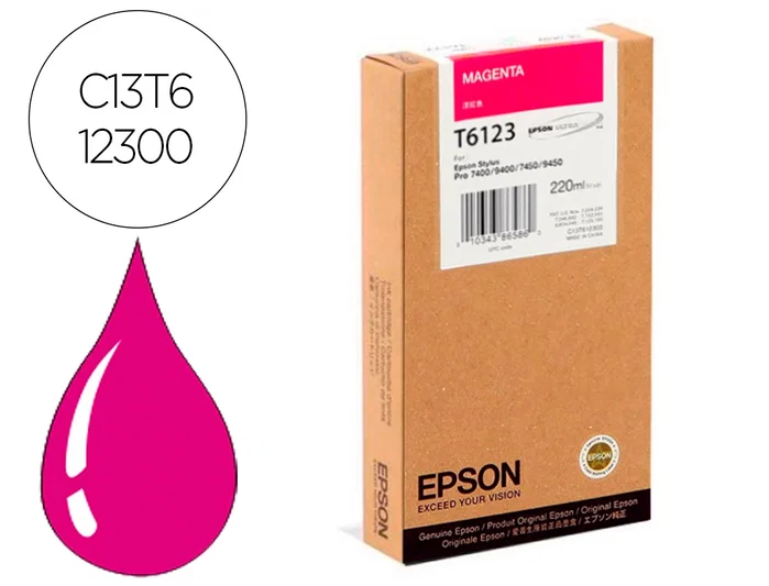 Epson Cartucho Magenta T612300 Alta Capacidad 220ml para Stylus Pro Epson Cartucho Magenta T612300 Alta Capacidad 220ml para Stylus Pro