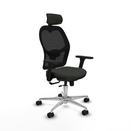 PIQUERAS Y CRESPO Silla de oficina Jorquera con mecanismo Sincro/Traslack, Negro