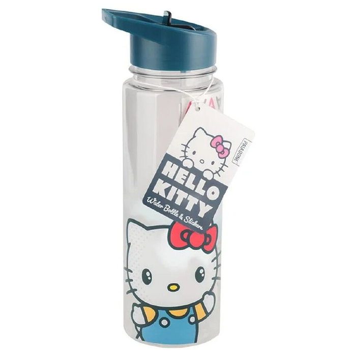 PALADONE Botella de Agua Hello Kitty con Pajita, 650 ml, Plástico, No apta Lavavajillas