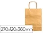 Q-connect Bolsa Kraft con Asa Retorcida, Oro, 270x120x360 mm