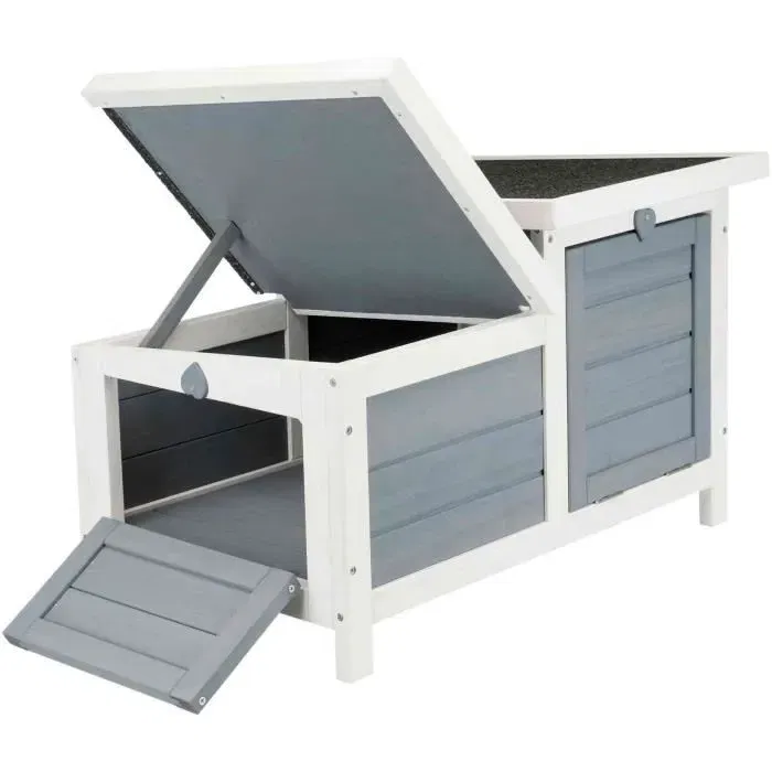 Trixie Habitat Natura Conejos Blanco y Gris 70 x 43 x 45 cm Con dos Entradas