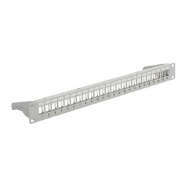 EFB Elektronik Panel de distribución 19'' 1HE, 24 puertos, metálico plegable gris RAL7035