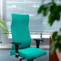 PIQUERAS Y CRESPO Sillón Albacete con Mecanismo Sincro, Similpiel Crema y Base Blanca