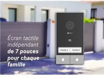 Ezviz EP7 Videoportero para 2 Familias - KIT con 2 Pantallas Interiores y Unidad Exterior de Dos Botones Ezviz EP7 Videoportero para 2 Familias - KIT con 2 Pantallas Interiores y Unidad Exterior de Dos Botones