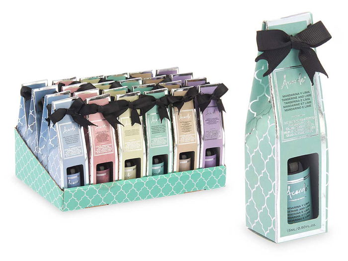 Acorde - Juego de 6 Aceites Esenciales Aromáticos de 15 ml, Surtido: Amarillo, Azul, Menta, Rosa, Violeta y Natural (Set de 96)