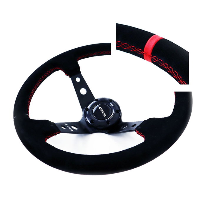 Occ Motorsport Volante Track Desplazado en Piel Vuelta con Brazos Negros
