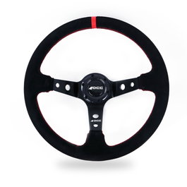 Occ Motorsport Volante Track Desplazado en Piel Vuelta con Brazos Negros