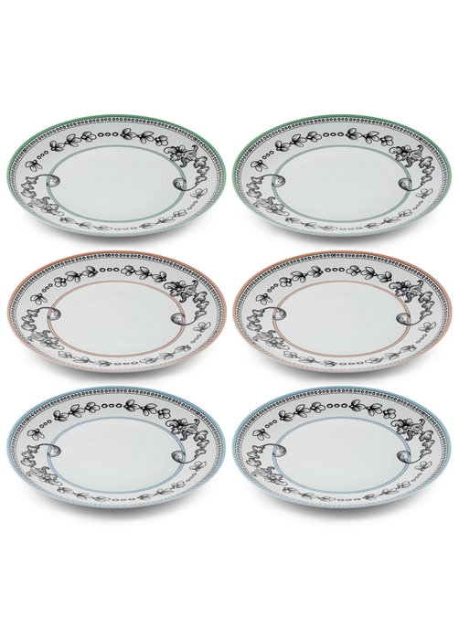 Hermia DNR0056 Juego de Platos de Servicio de Porcelana (6 Piezas)