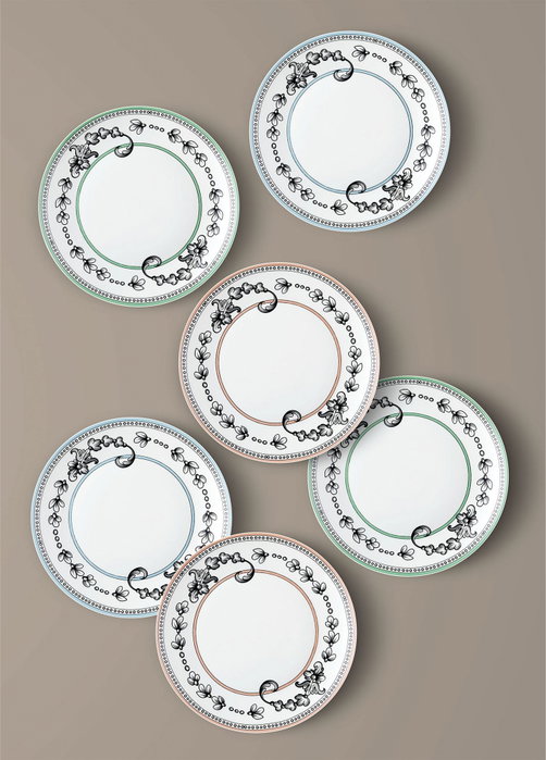 Hermia DNR0056 Juego de Platos de Servicio de Porcelana (6 Piezas)