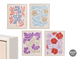Giftdecor Cuadros Flores Surtidos 40x50cm con Marco Blanco (Set de 8)