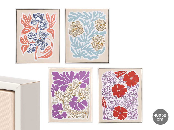 Giftdecor Cuadros Flores Surtidos 40x50cm con Marco Blanco (Set de 8) Giftdecor Cuadros Flores Surtidos 40x50cm con Marco Blanco (Set de 8)