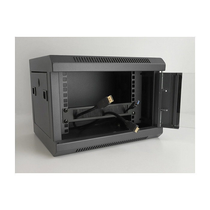 DeLOCK Regleta de cepillos de 10″ con fijación de cables 1U negro