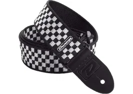 Dunlop Correa Guitarra / Bajo Classic - Blanca / Negra (Cuadros)
