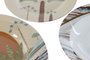 DKD Home Decor Vajilla Calima 18 Piezas de Porcelana Terracota, Beige y Multicolor