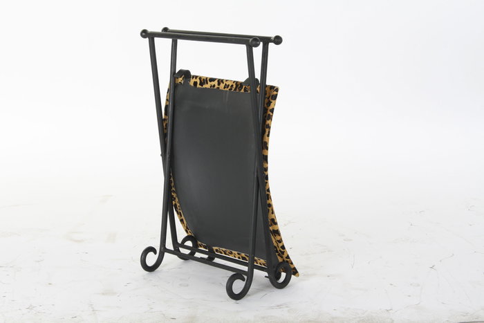 DKD Home Decor Reposapiés de Metal y Piel Leopardo Marrón DKD Home Decor Reposapiés de Metal y Piel Leopardo Marrón