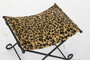 DKD Home Decor Reposapiés de Metal y Piel Leopardo Marrón