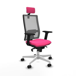 PIQUERAS Y CRESPO Silla de oficina Horna Rosa con mecanismo Sincro