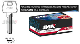 JMA Llaves de Seguridad de Latón Modelo AZ-14 (Caja de 50 + 5 Gratis)